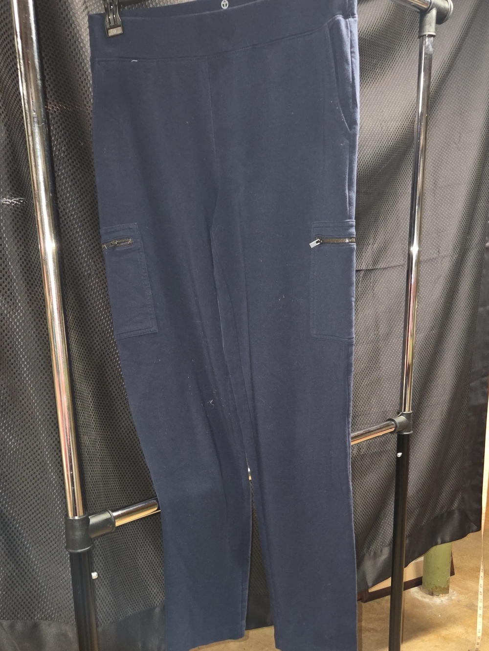 Talbots Navy Cargo-Style Knit Track Pants